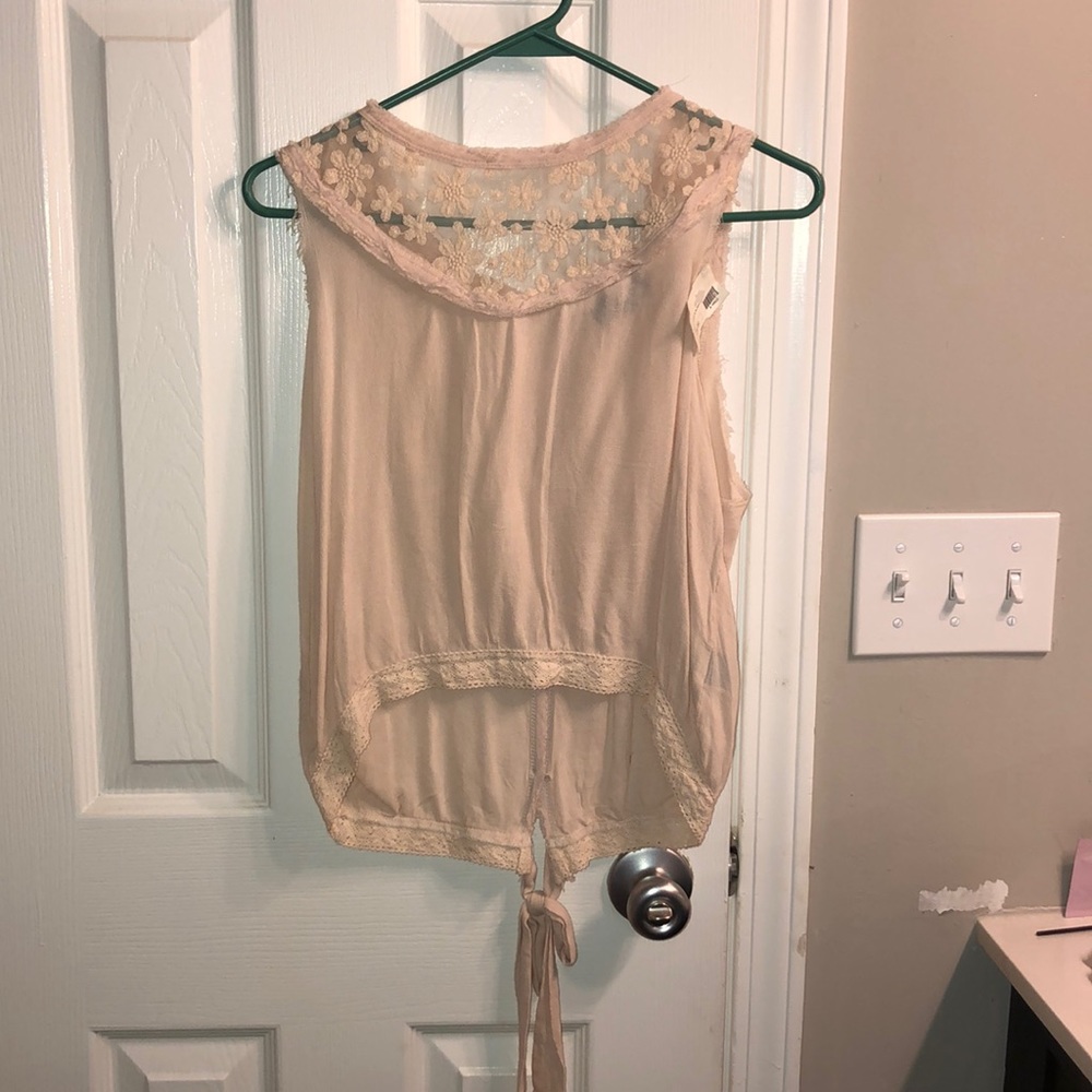 Dottie Couture blush flower detail crop tank